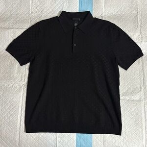 H&M slim fit coupe etroite black size large gently used polo shirt